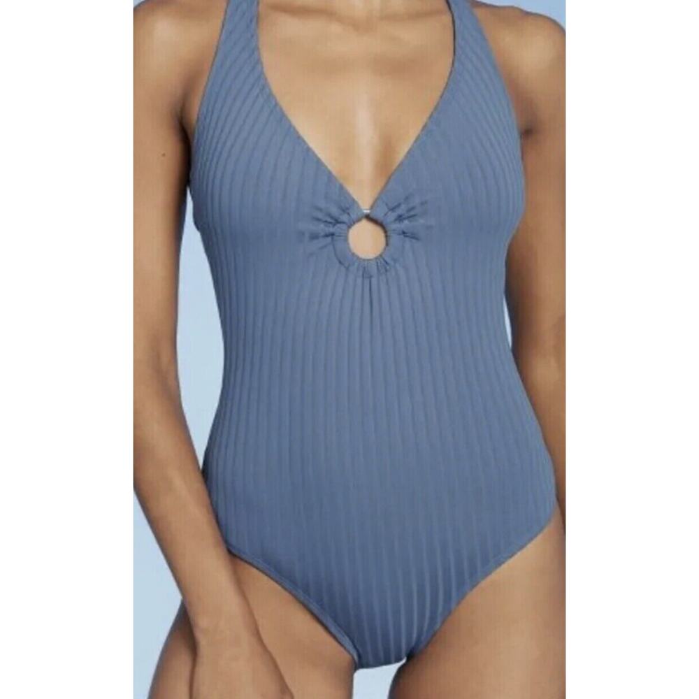 Kona Sol Women's Wide Ribbed Ring Medium Coverage One Piece Swimsuit